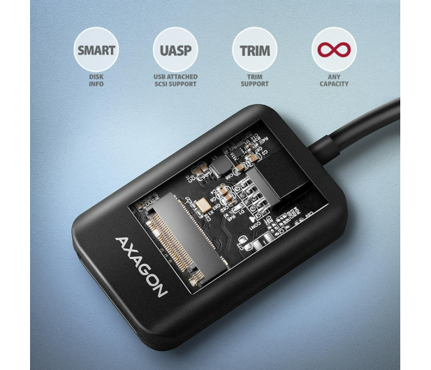 Axagon ADM2-AM USB-A 10Gbps - M.2 NVMe & SATA SSD adapter - 1485416 - zdjęcie 2